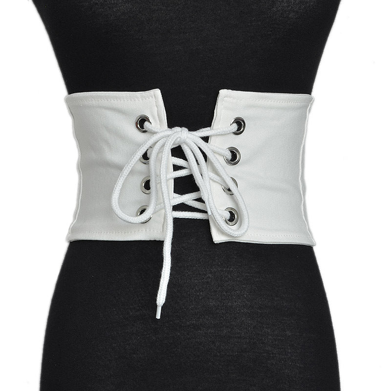 Black and white fashion rear zipper waist seal