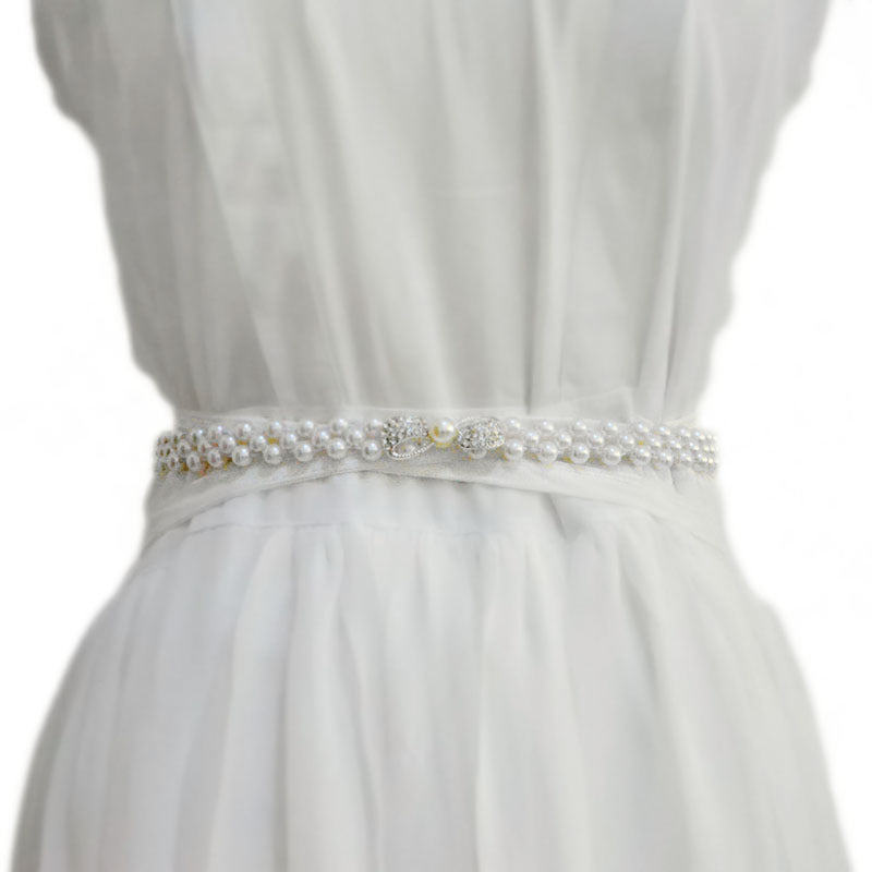 Rhinestone inlaid butterfly button head waist chain