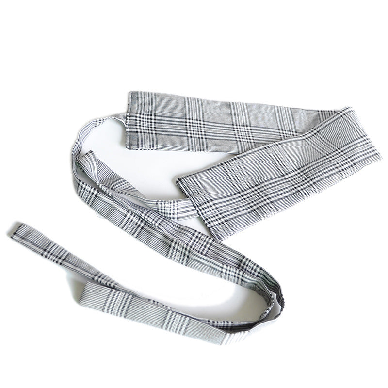 Plaid Wide Belt Bow Strap