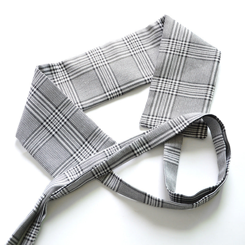 Plaid Wide Belt Bow Strap