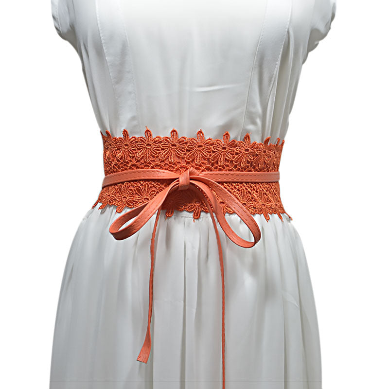 15-Color lace wide belt