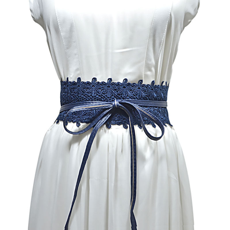 15-Color lace wide belt