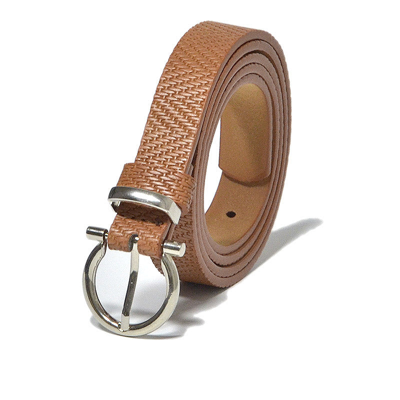 Big-name button head pin buckle imitation leather belt