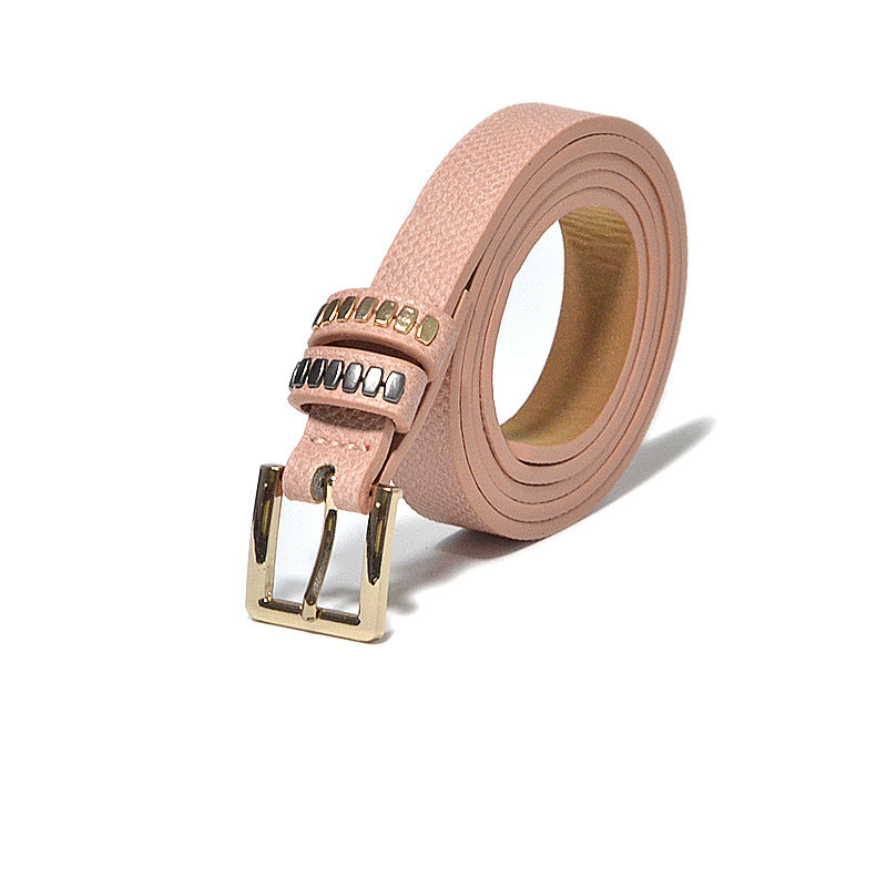 Printed square buckle thin belt wholesale