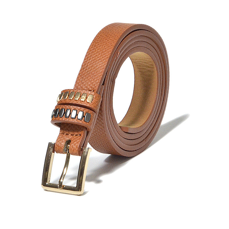 Printed square buckle thin belt wholesale