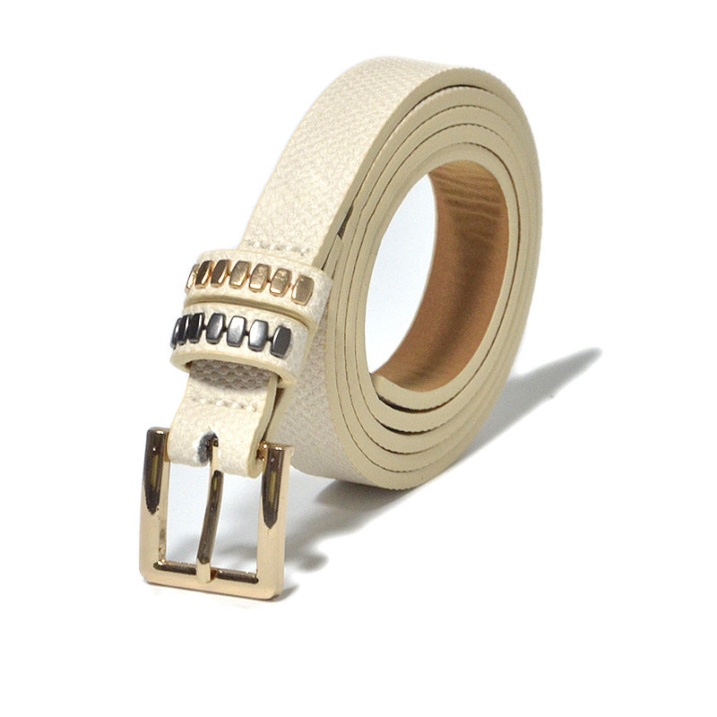Printed square buckle thin belt wholesale