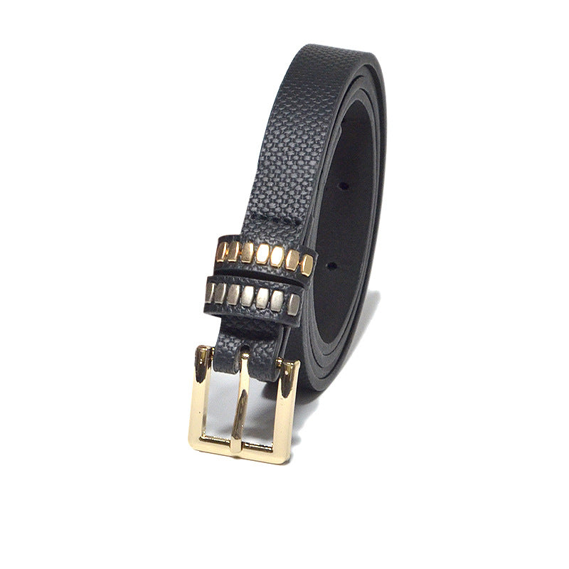Printed square buckle thin belt wholesale