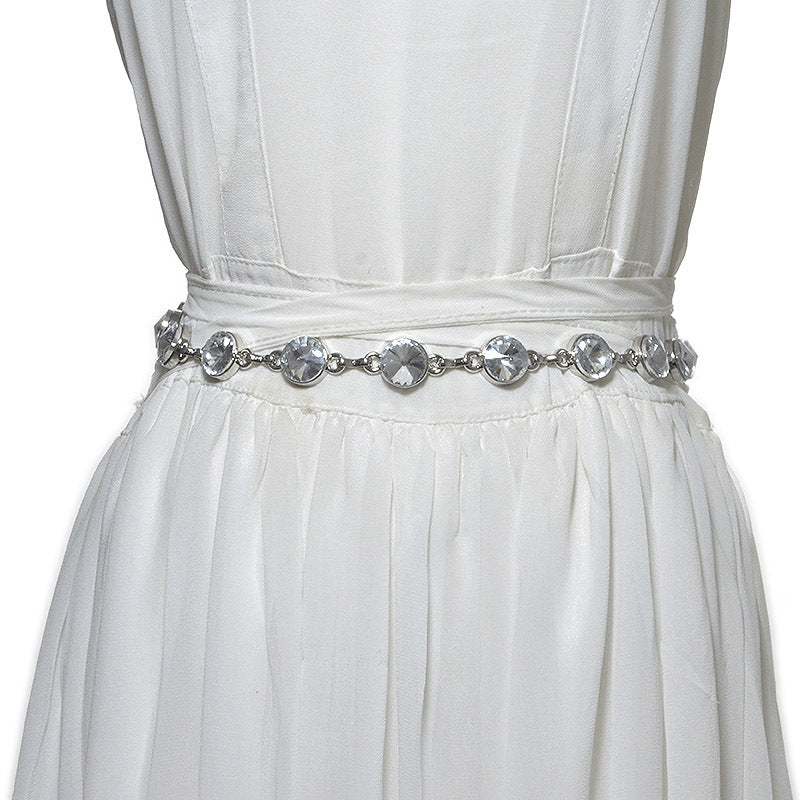 Rhinestone inlaid women's waist chain wholesale