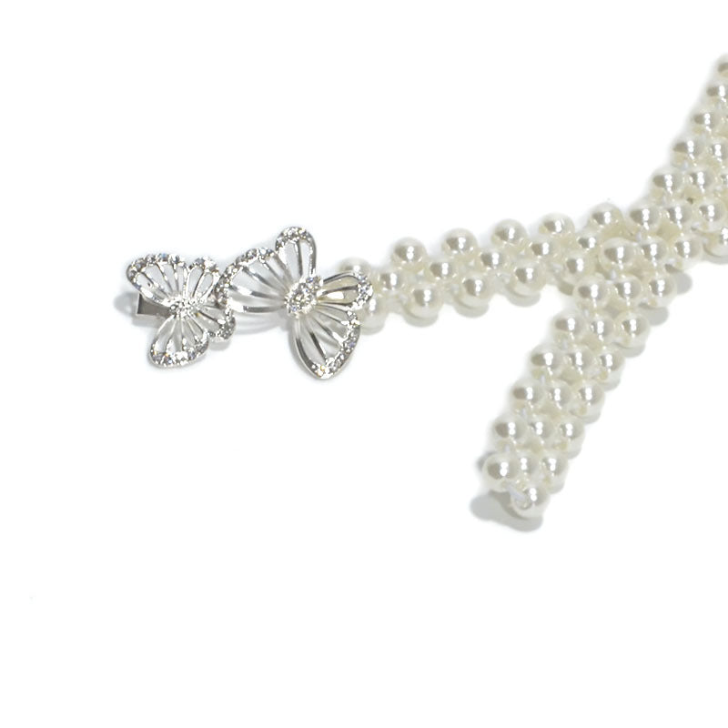 Rhinestone Pearl Inlaid Fine Belt