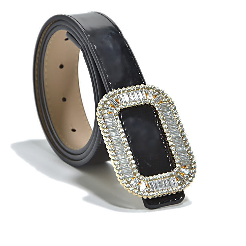 Rhinestone inlaid decorative belt