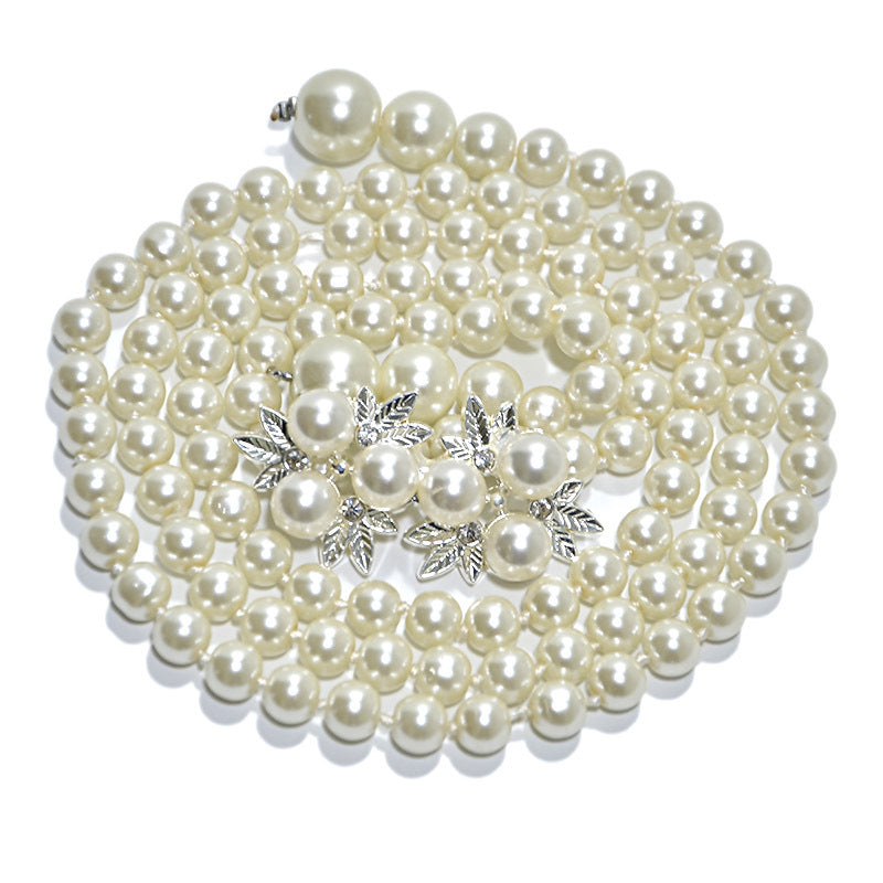 Pearl thin belt female sweet