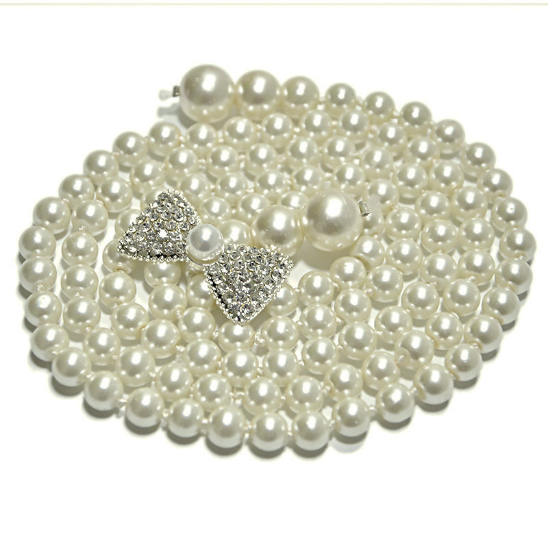 Pearl thin belt female sweet
