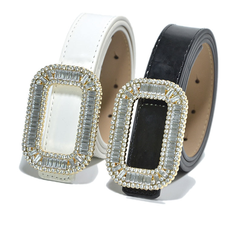 Rhinestone inlaid decorative belt