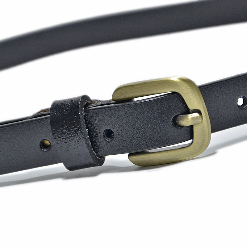 fashion Real cowhide thin belt