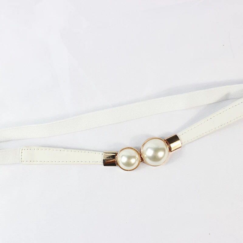 Belt Double Pearl Inlaid Buckle