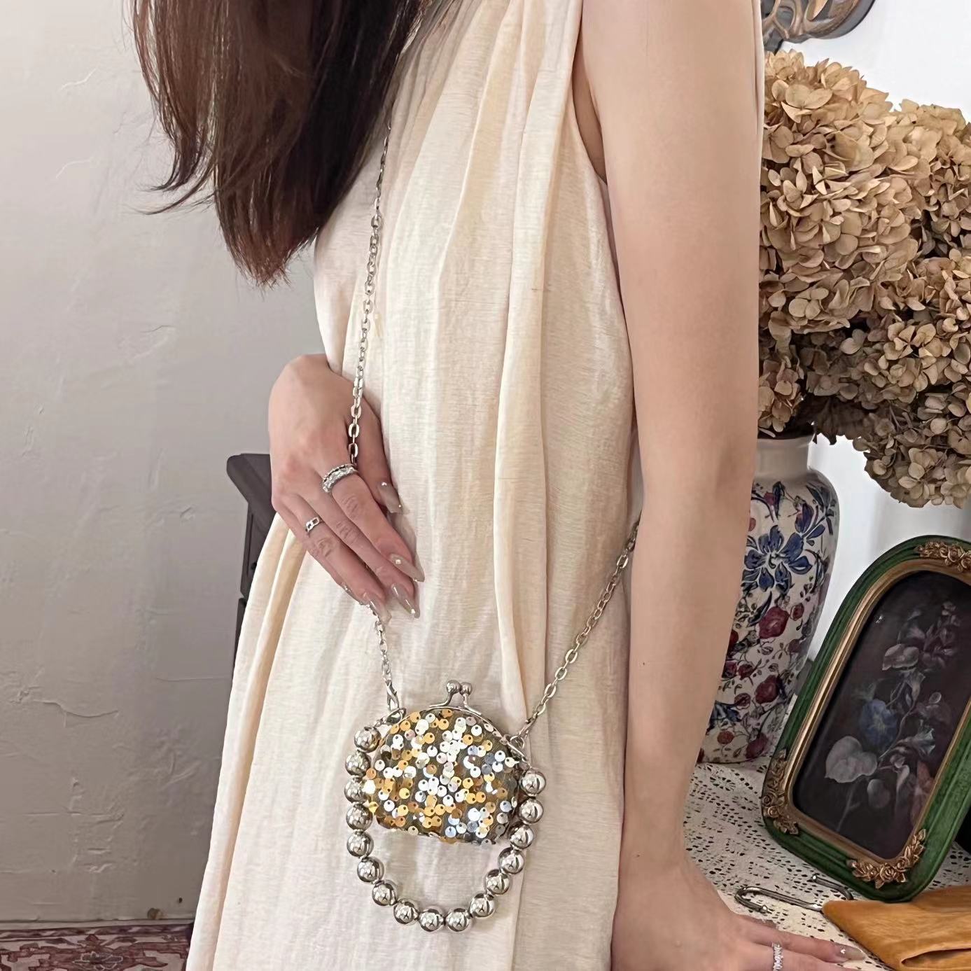 Sequin chain bag
