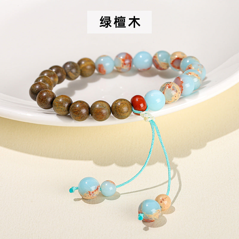 Pulsera de sándalo con piedra de Shoushan