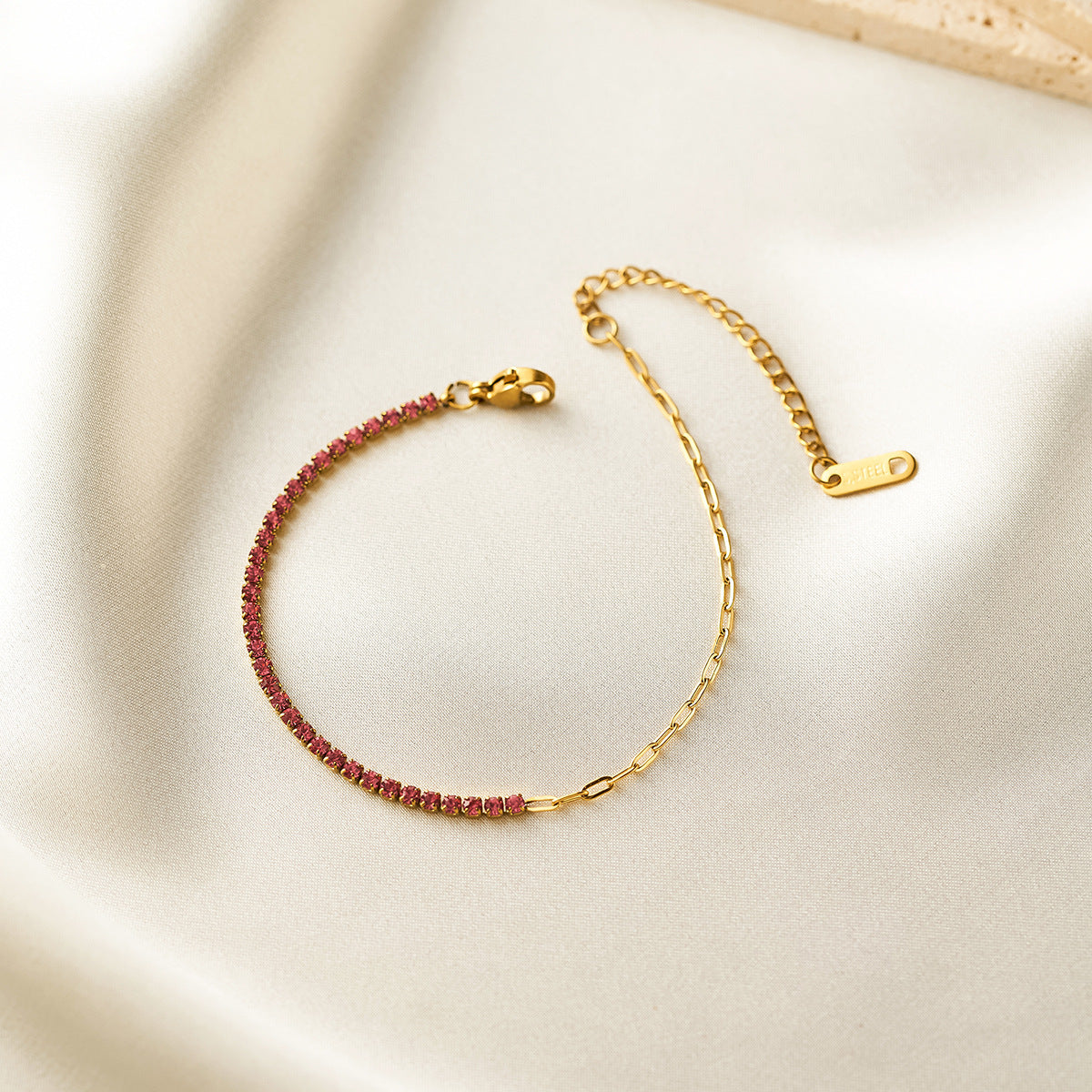 18K Gold Plated Zircon Cross Bracelet