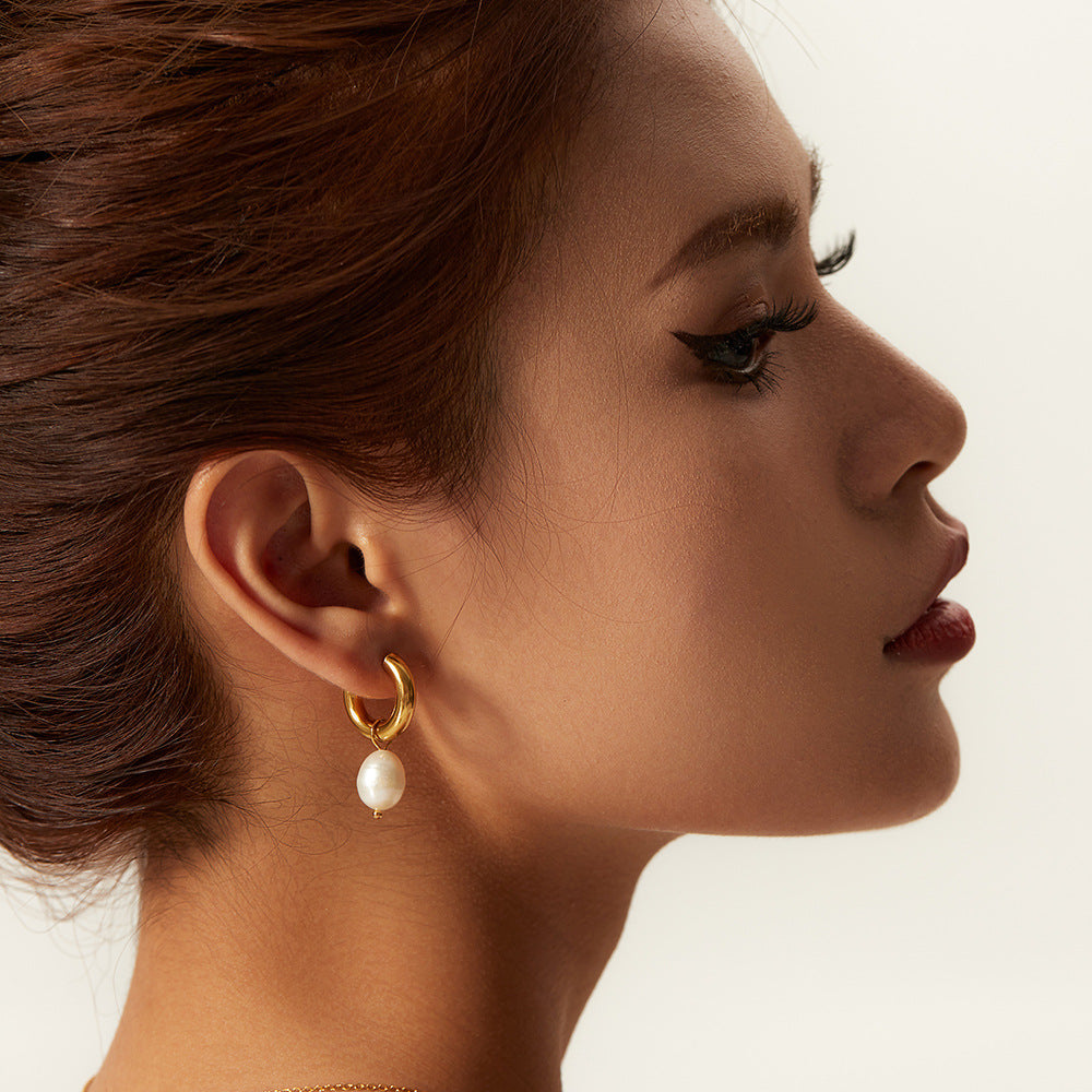 Pearl pendant earrings for women