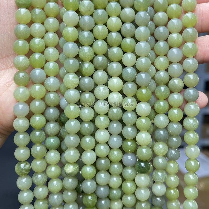 Stone sapphire loose beads Green jade bracelet round beads work in progress