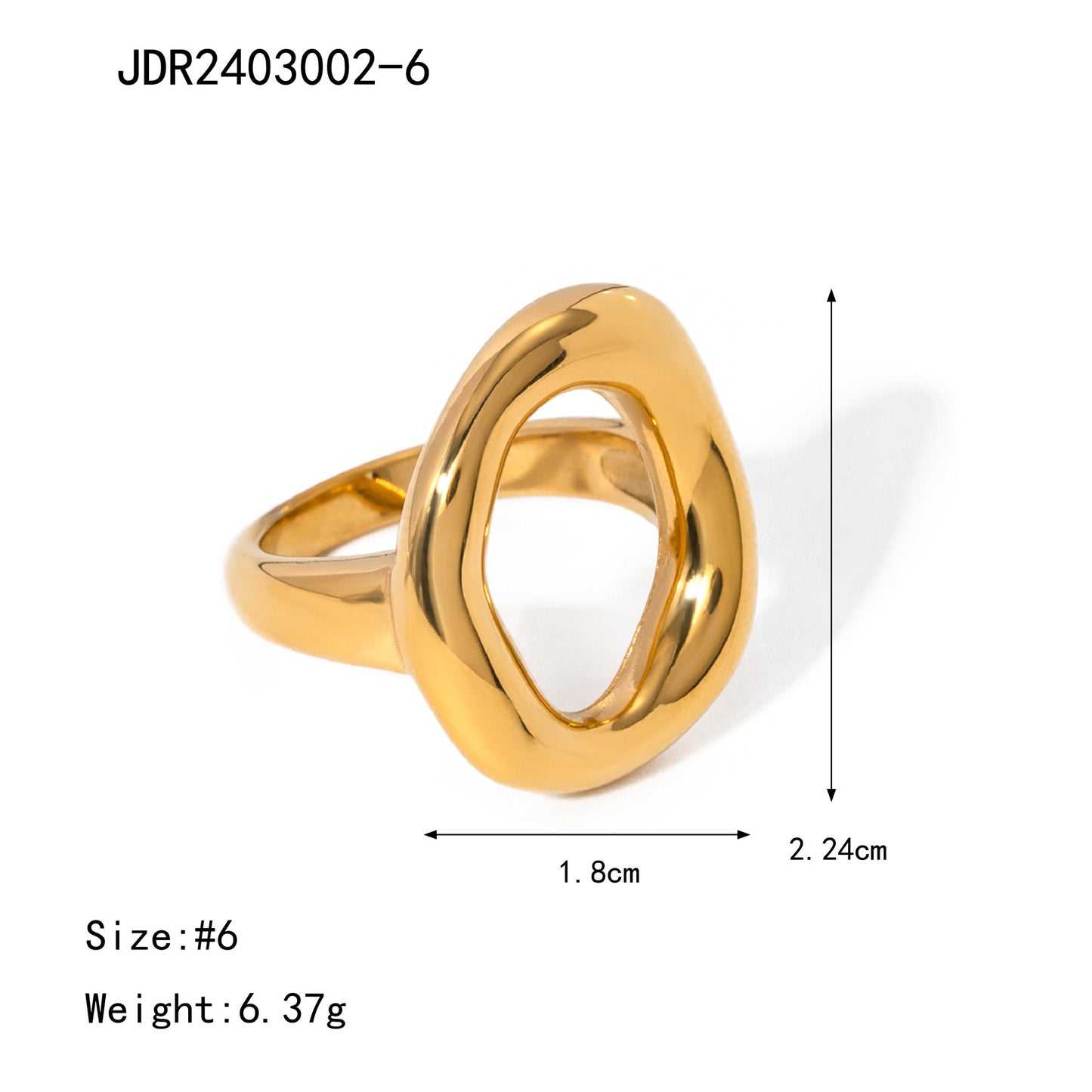 Anillo hueco ovalado
