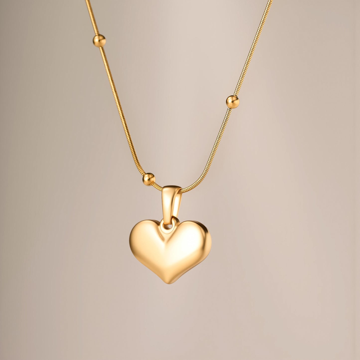 18K Gold Plated Big Heart Necklace