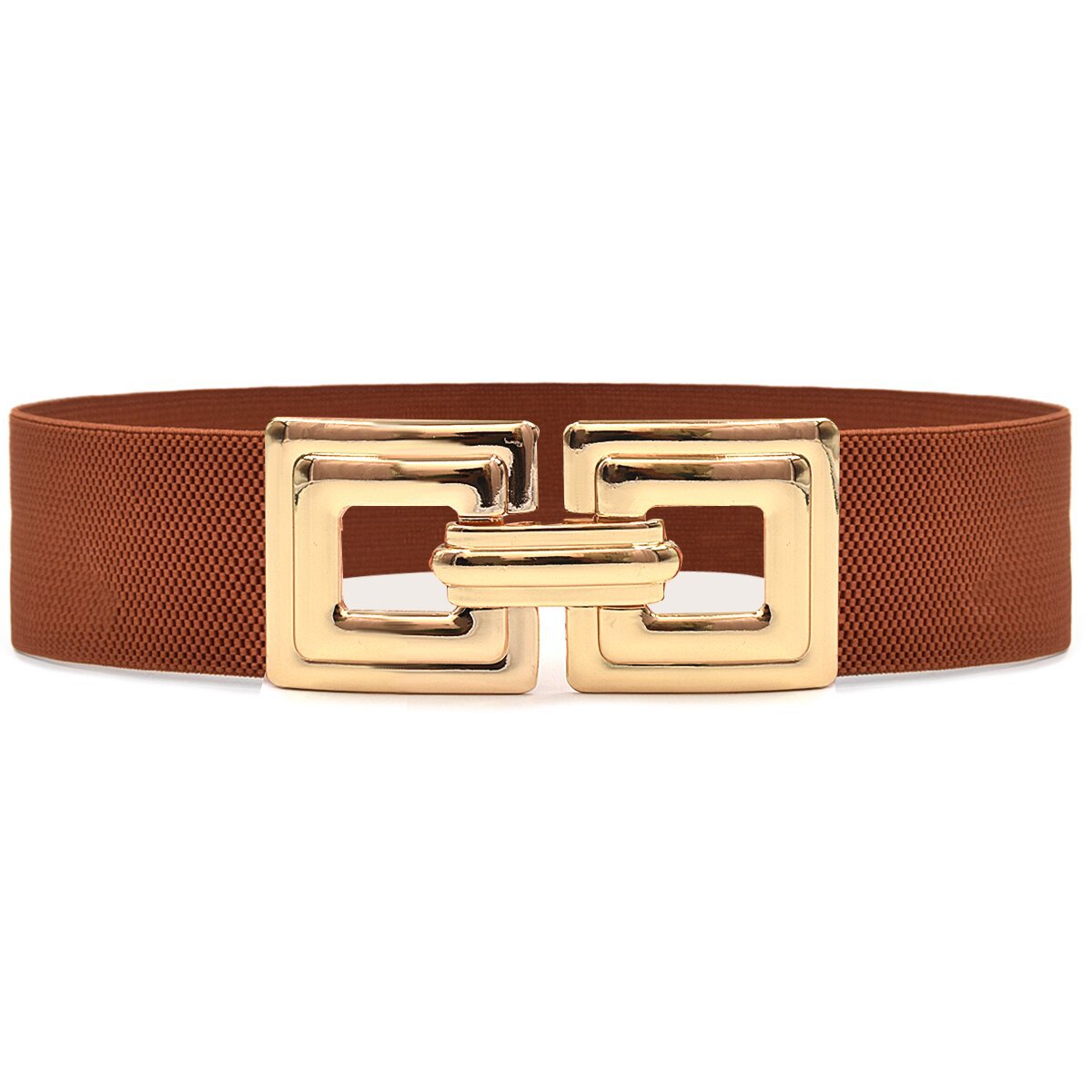 Geometric gold metal belt