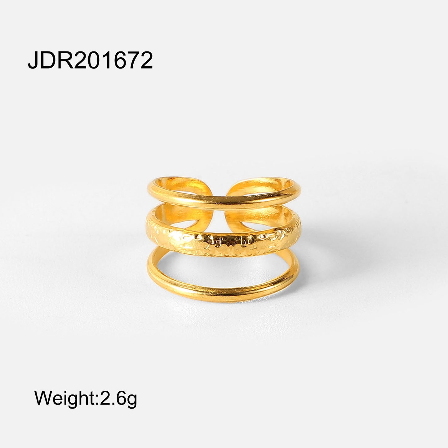 Three-layer open ring