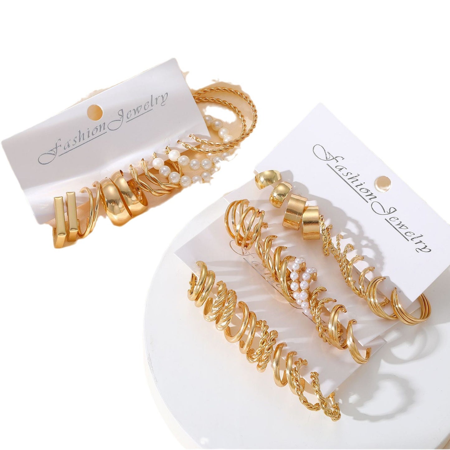 Twist Imitation Pearl Earring Set (24-Piece)