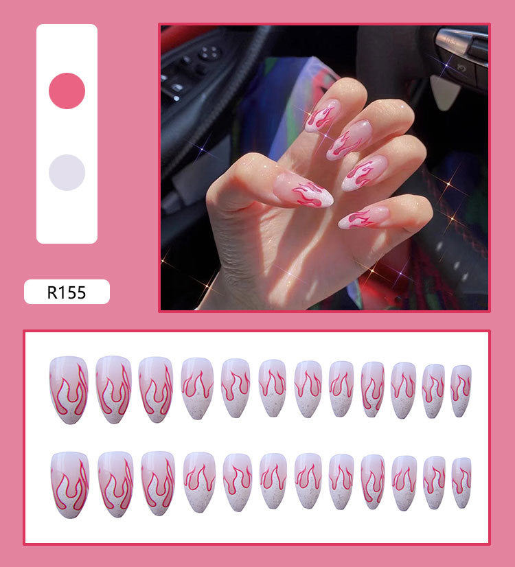 Pegatinas para decoración de uñas a presión, uñas postizas extraíbles