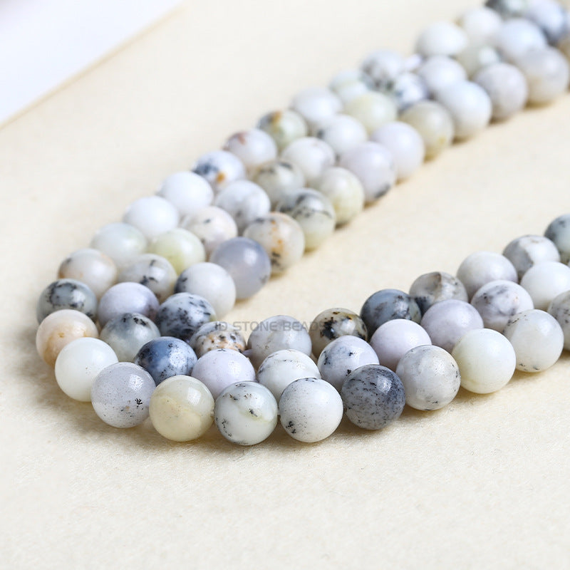 Cuentas sueltas de ópalo blanco, accesorios de joyería para hacer tú mismo