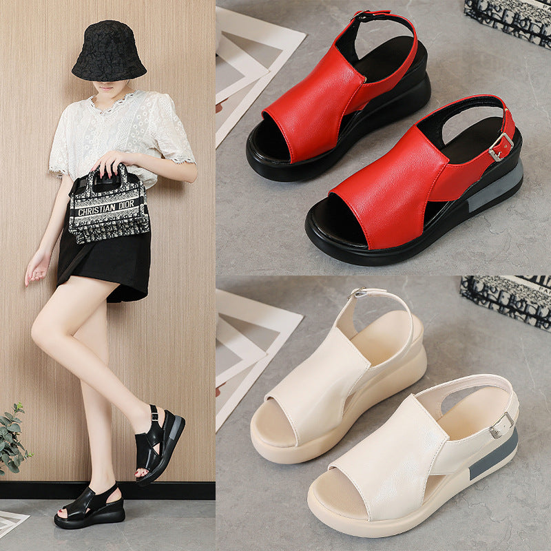 Wedge heel sandals platform sole