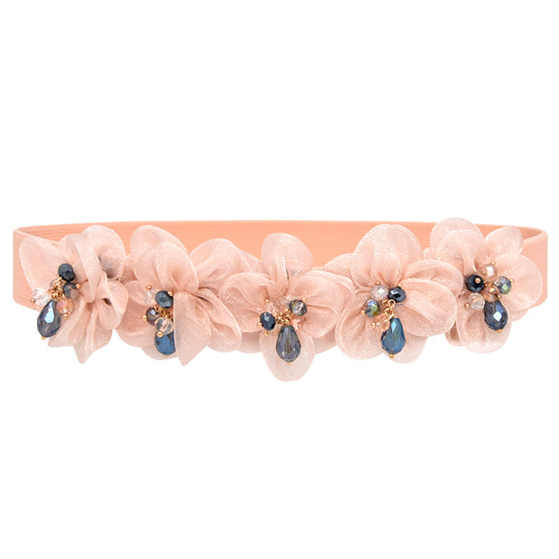 Stylish sparkling rhinestone elastic belt