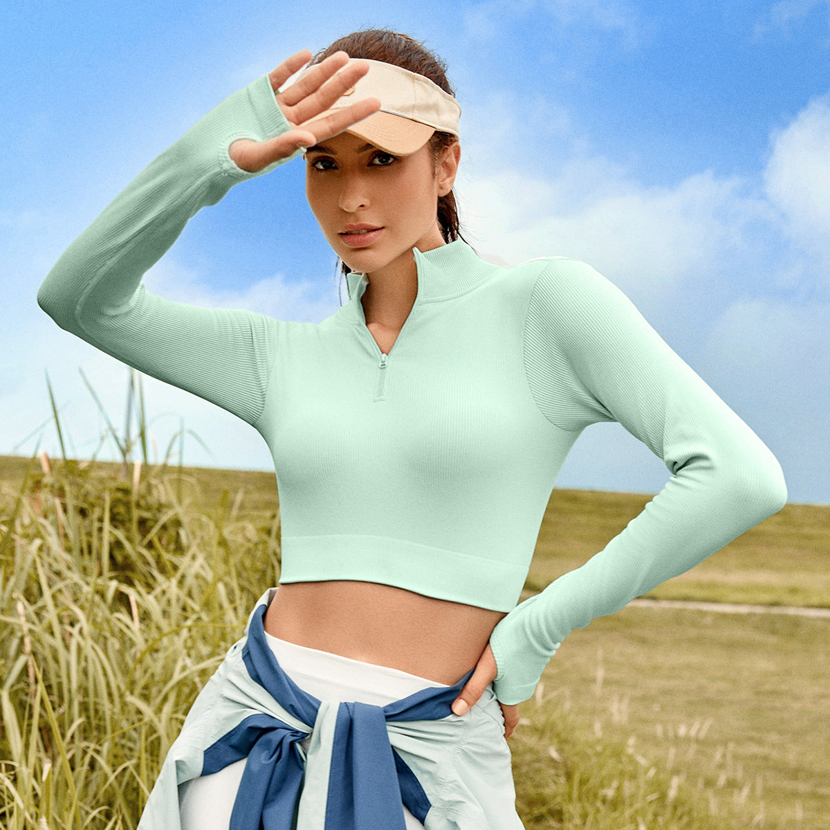 Conjunto de yoga que absorbe la humedad sin costuras de color sólido