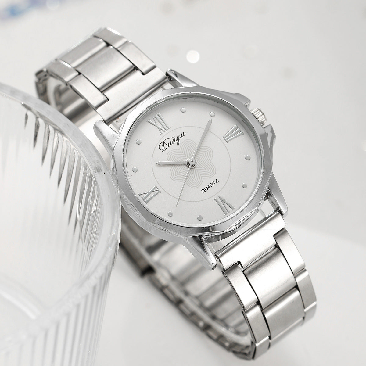 Steel belt quartz watch jewelry set