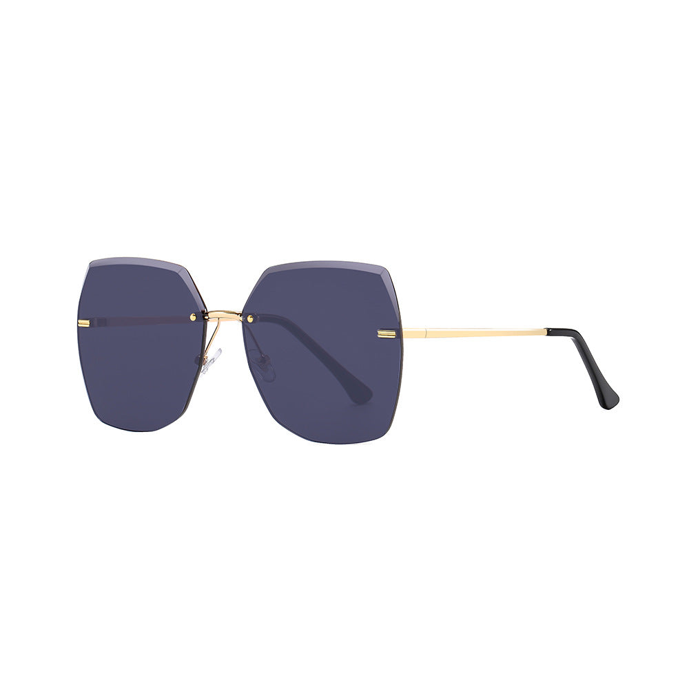 Gafas de sol retro de metal degradado sin montura para mujer al por mayor