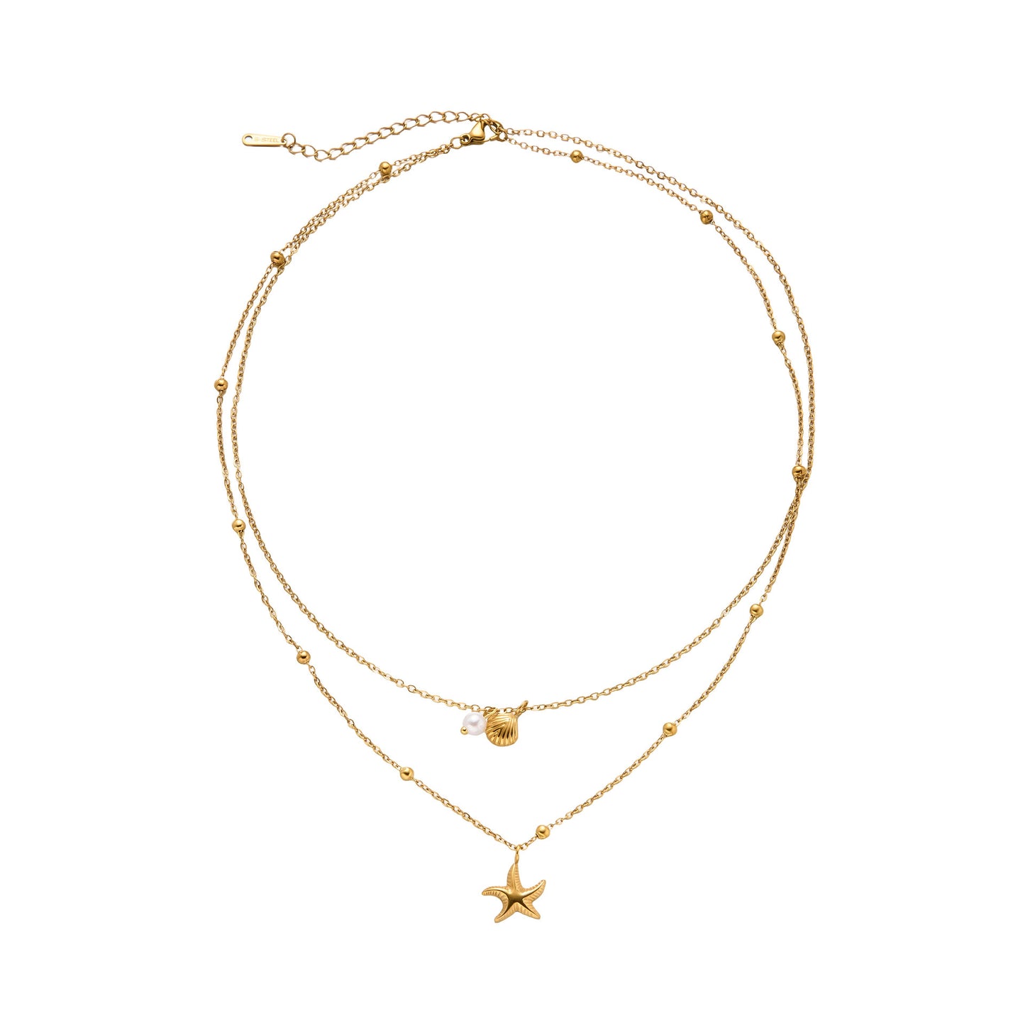 Starfish Shell Layered Necklace