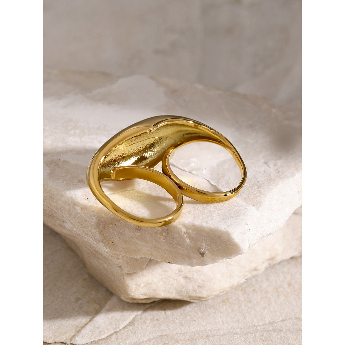 Anillo de dedo doble pulido