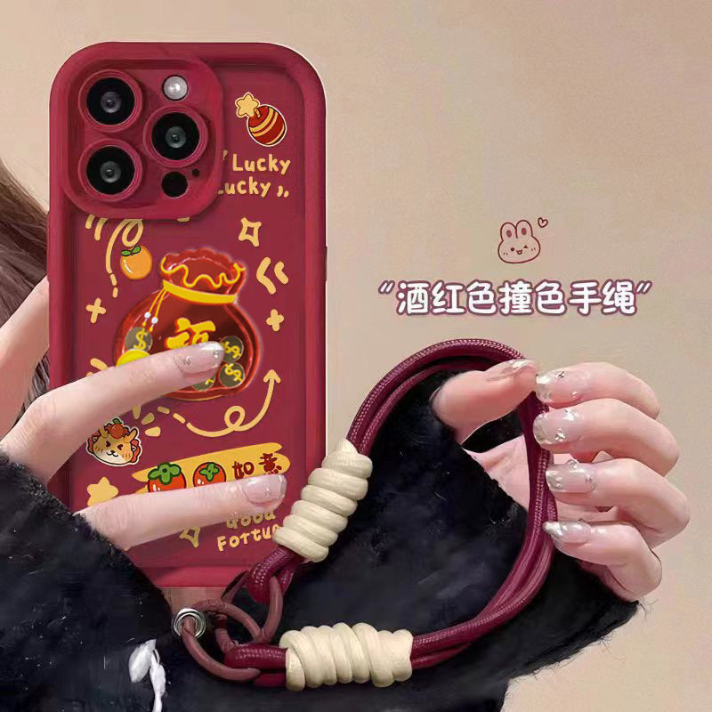 Apple 15 Pro High Bamboo New Year Persimmon iPhone 12 Wine Lanyard