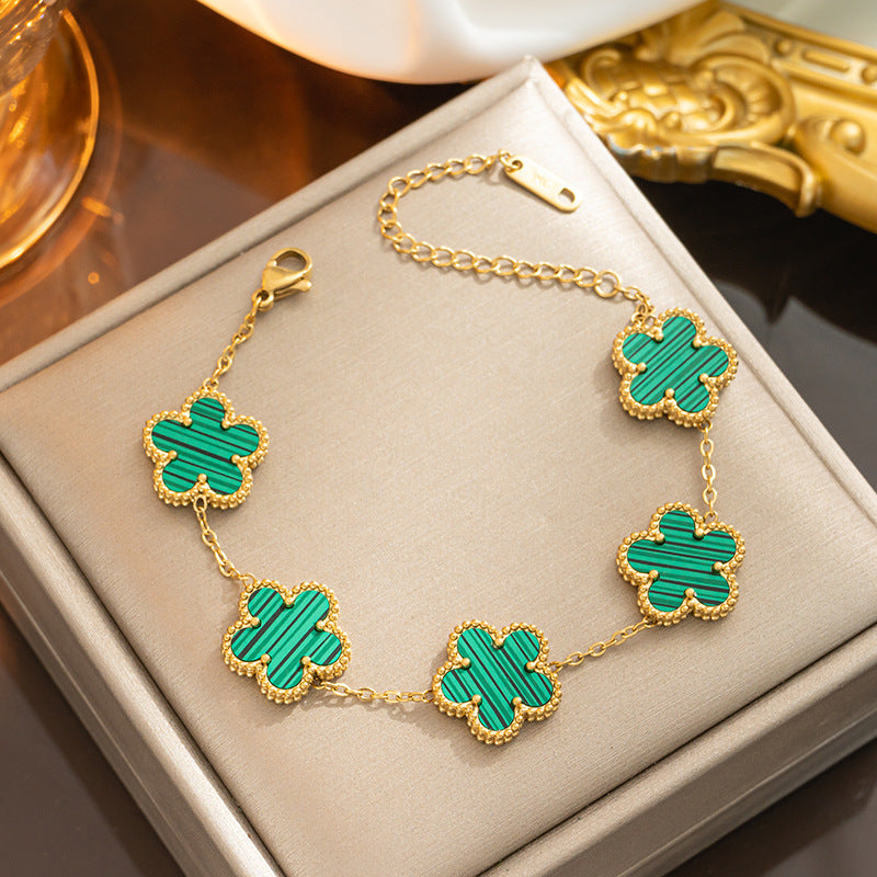 Western Style Plum Blossom Double-Sided Bracelet