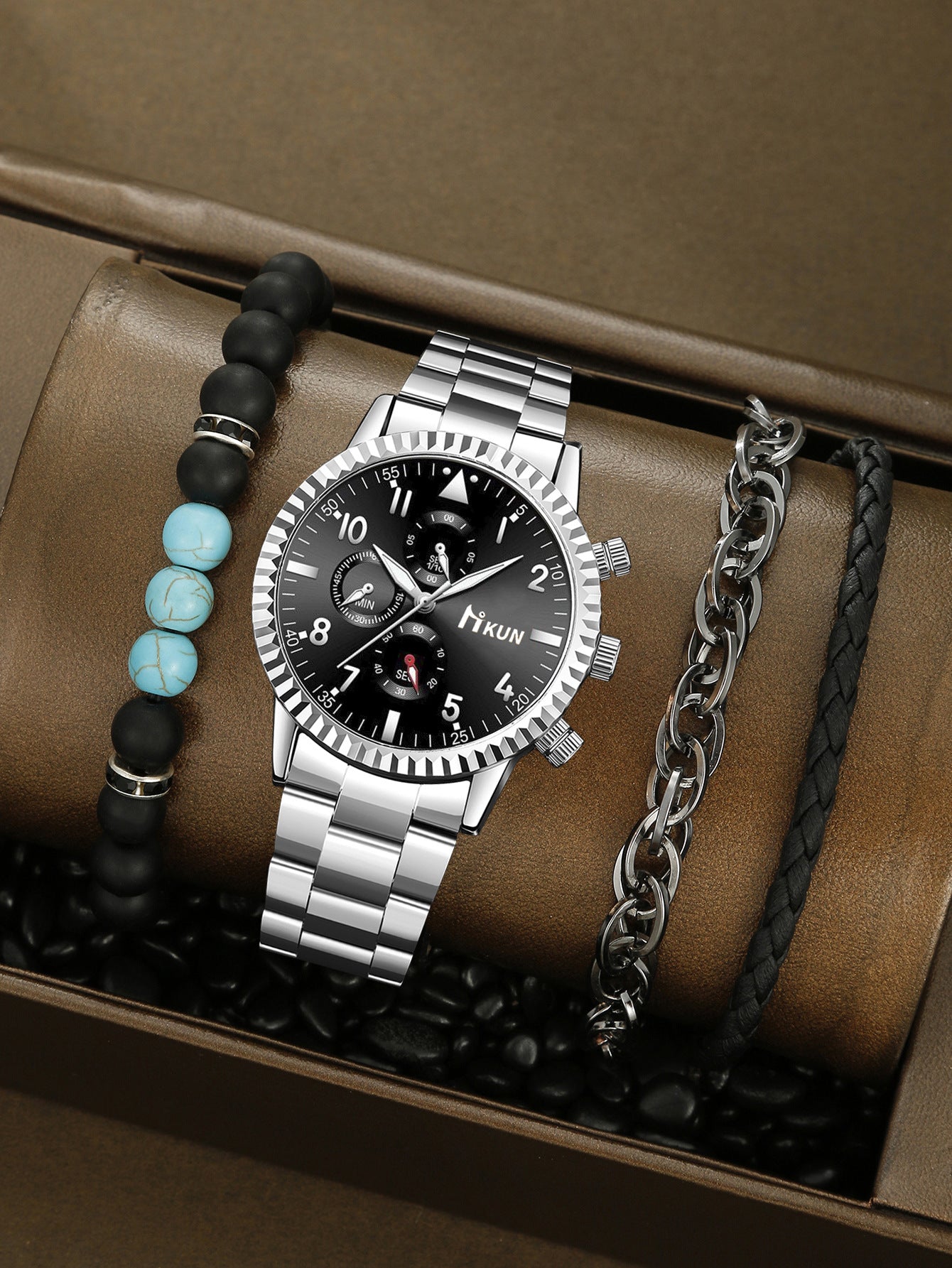 Men's Fashion Watch Bracelet Set