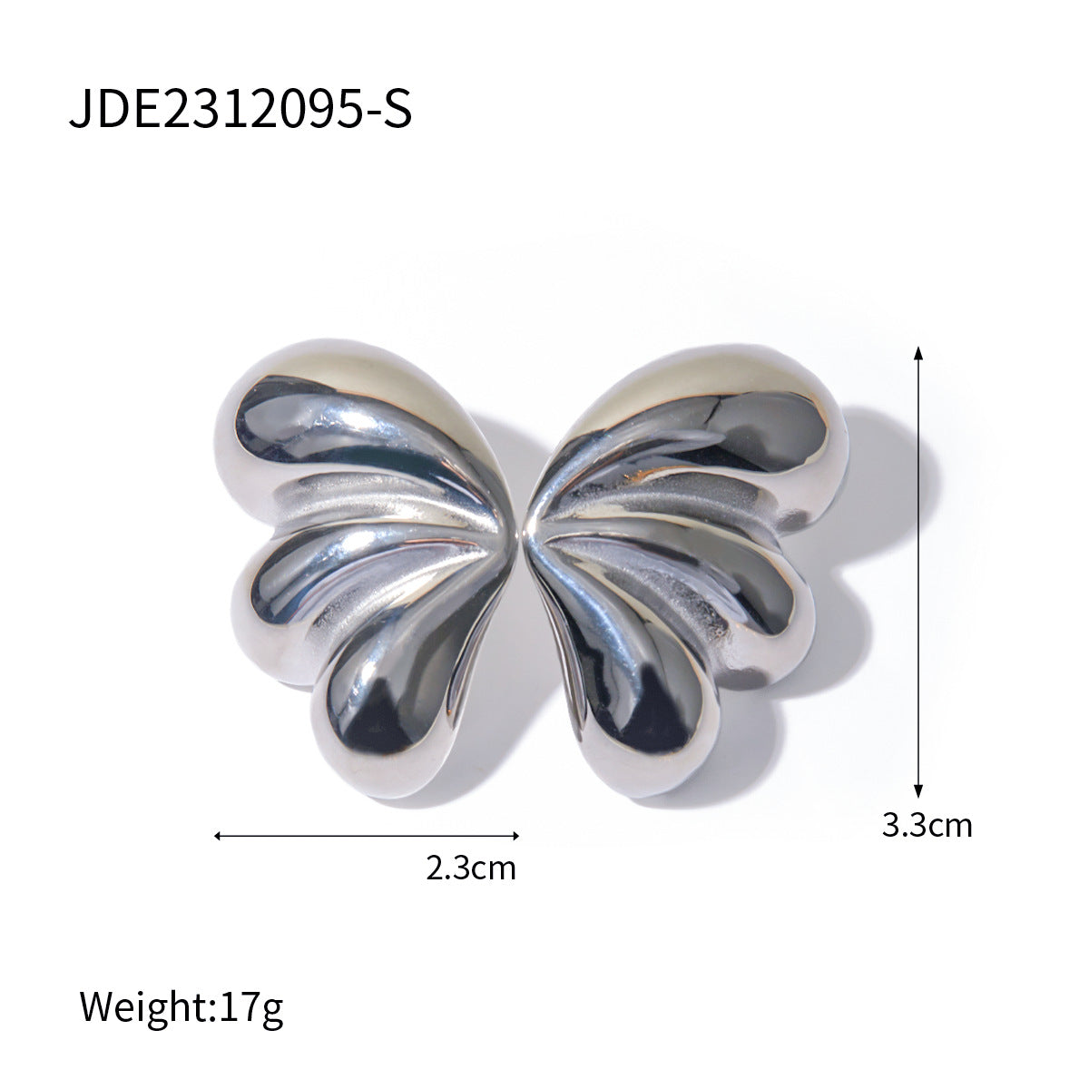 Three-petal teardrop butterfly earrings