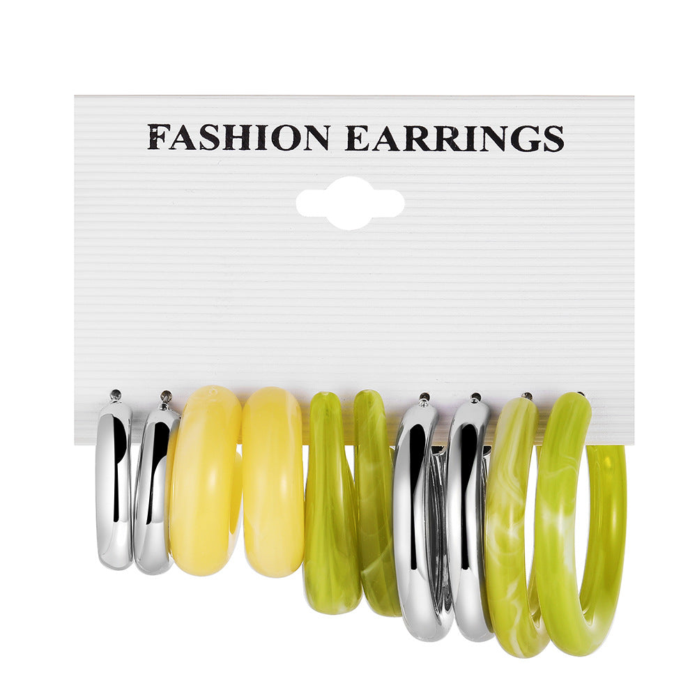 5-Piece Acetate C-Hoop Earring Set