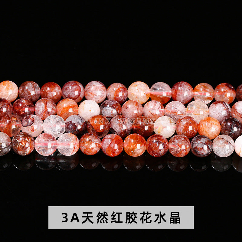 Perlas sueltas de cristal con forma de flor de pegamento rojo