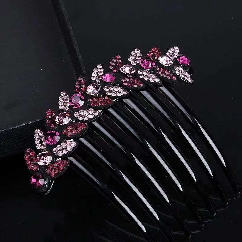 Full Diamond Acrylic Plug Comb Disc Hair Comb Hair Accessories
