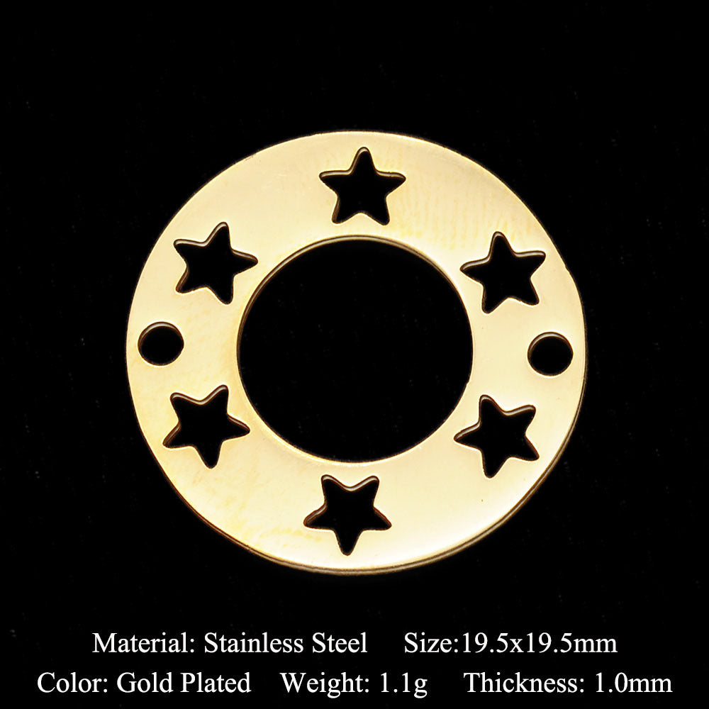 5 pcs/pack mushroom water drop stainless steel pendant