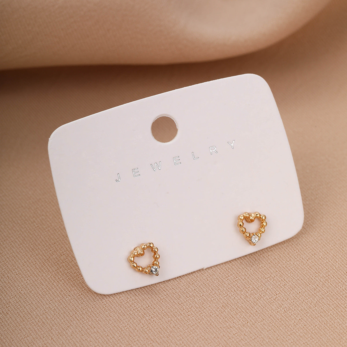 Temperament women's diamond heart earrings