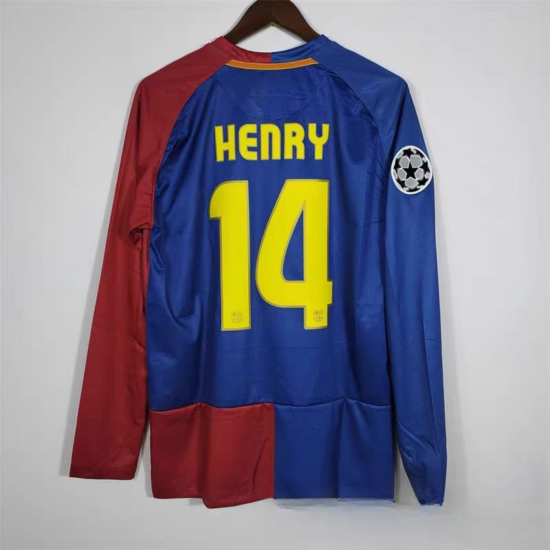 08-09 Barça 10 Messi Eto'o 14 Henry Xavi Iniesta Camiseta retro local/visitante