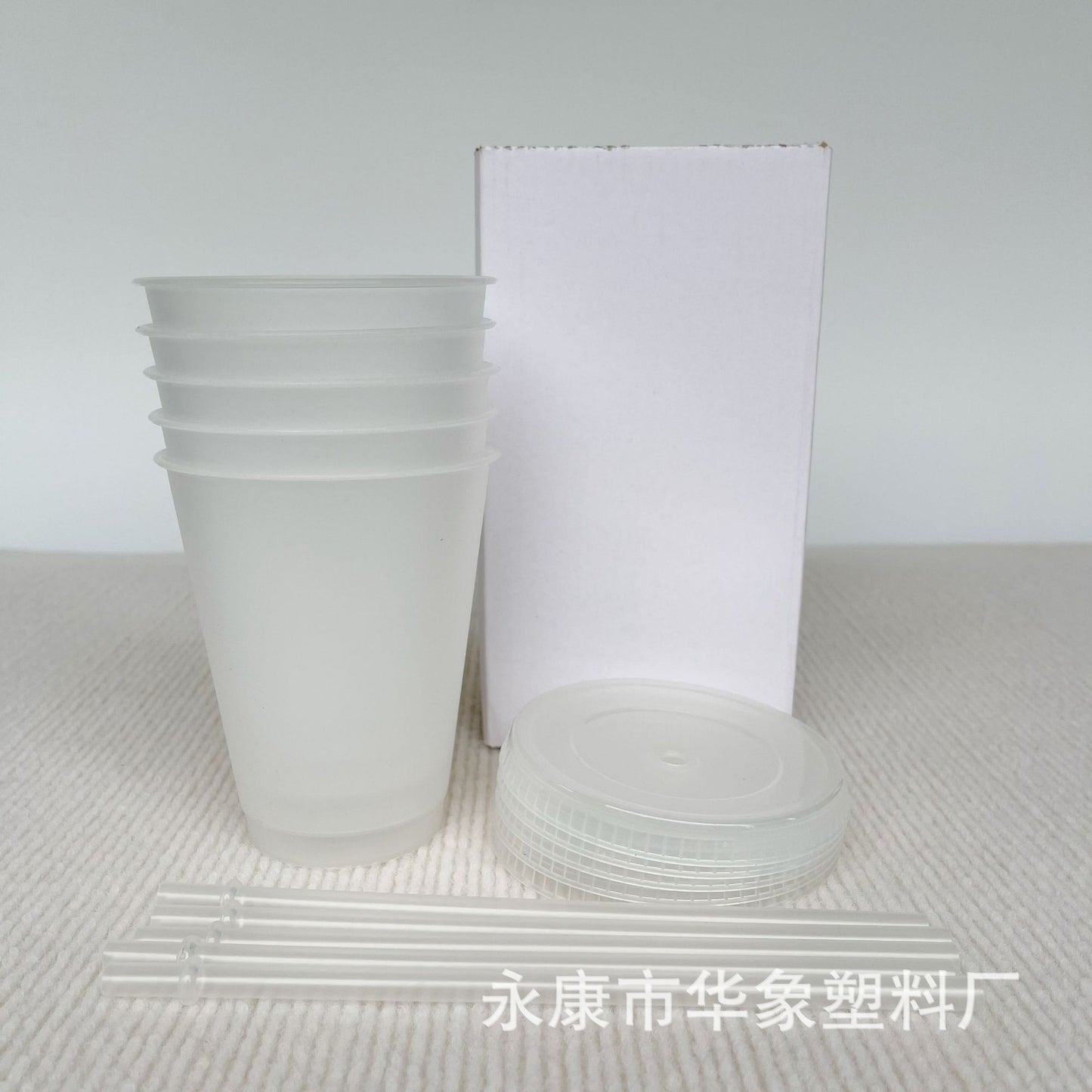 16Oz transparent pp plastic straw cup