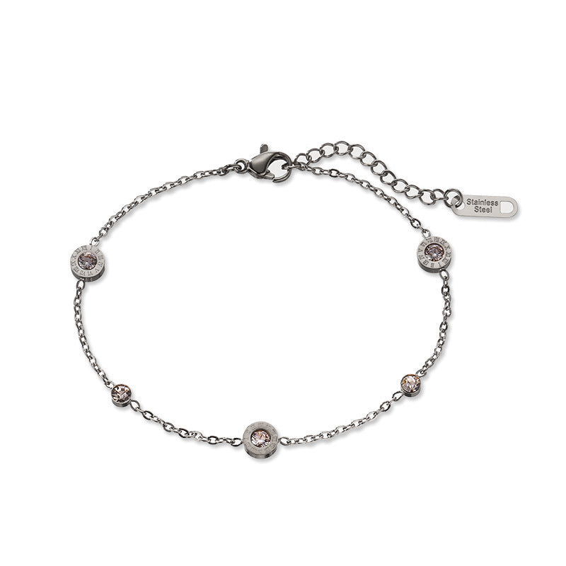 Women's Titanium Steel Bracelet with Small Diamond — Light Luxury